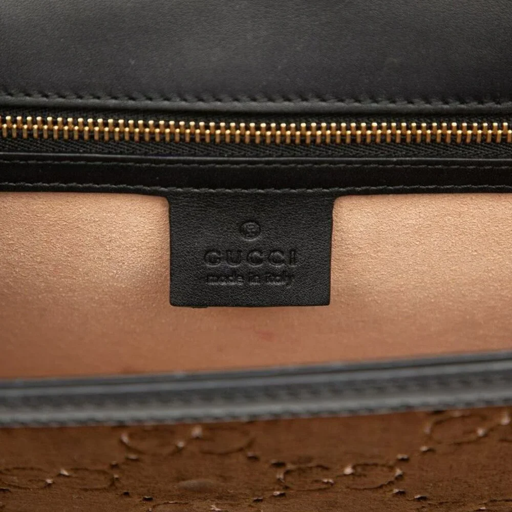 Gucci GG Velvet Sylvie Crossbody Shoulder Bag Brown Black - Picture 5 of 7